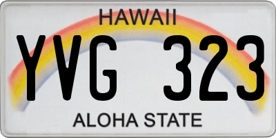 HI license plate YVG323