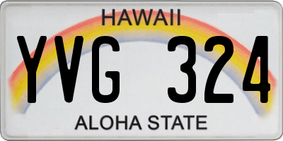 HI license plate YVG324