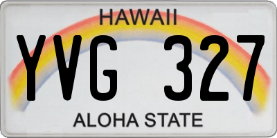 HI license plate YVG327
