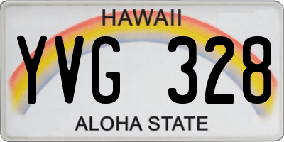 HI license plate YVG328