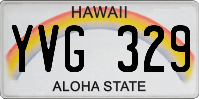 HI license plate YVG329
