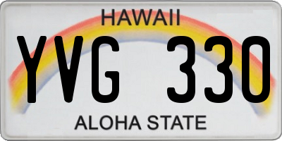 HI license plate YVG330