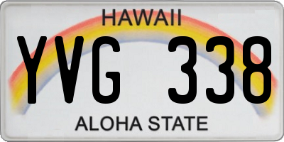 HI license plate YVG338