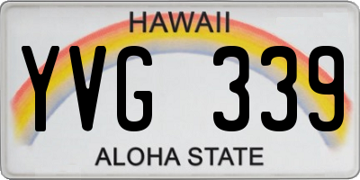 HI license plate YVG339