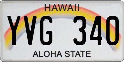 HI license plate YVG340
