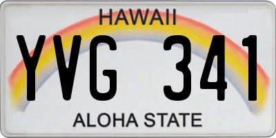 HI license plate YVG341