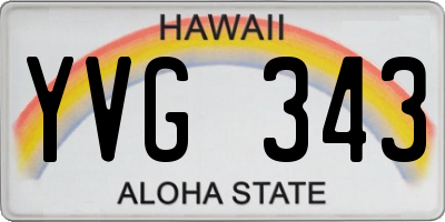 HI license plate YVG343