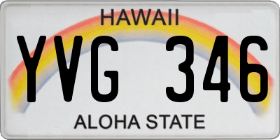 HI license plate YVG346