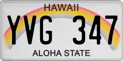 HI license plate YVG347
