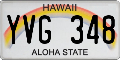 HI license plate YVG348