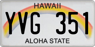 HI license plate YVG351