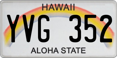 HI license plate YVG352