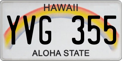 HI license plate YVG355