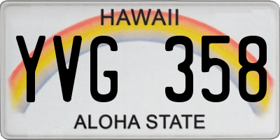HI license plate YVG358