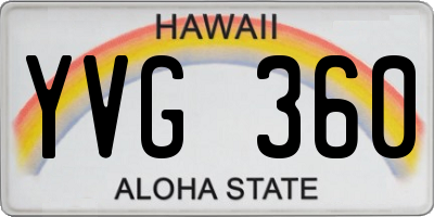 HI license plate YVG360