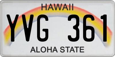 HI license plate YVG361