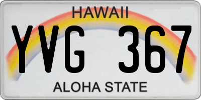 HI license plate YVG367