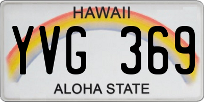 HI license plate YVG369