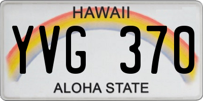 HI license plate YVG370