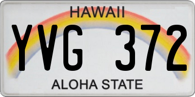 HI license plate YVG372