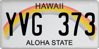 HI license plate YVG373