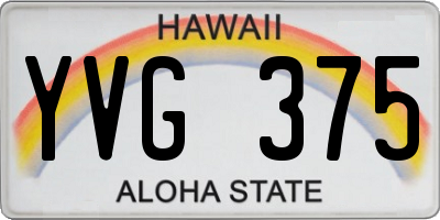 HI license plate YVG375