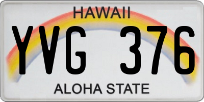 HI license plate YVG376