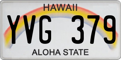 HI license plate YVG379