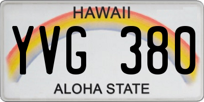 HI license plate YVG380