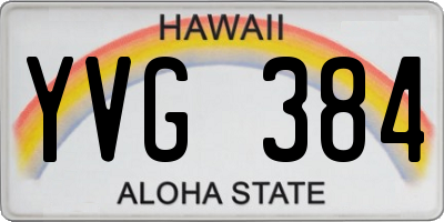 HI license plate YVG384