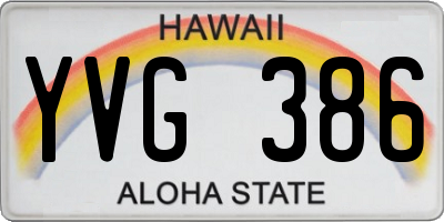 HI license plate YVG386