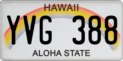 HI license plate YVG388