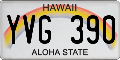 HI license plate YVG390