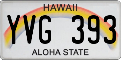 HI license plate YVG393