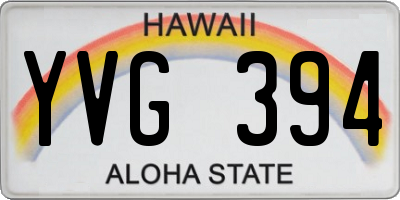 HI license plate YVG394