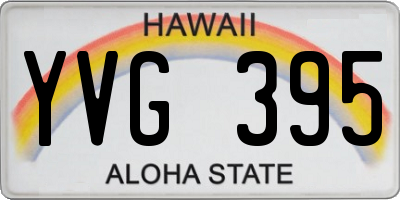 HI license plate YVG395