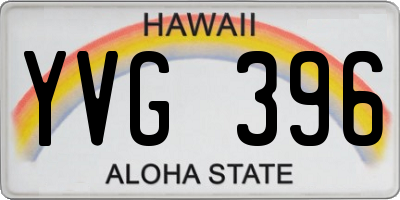 HI license plate YVG396