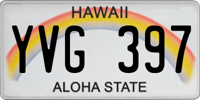 HI license plate YVG397