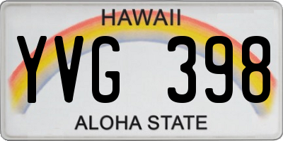 HI license plate YVG398