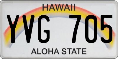 HI license plate YVG705