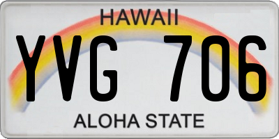 HI license plate YVG706
