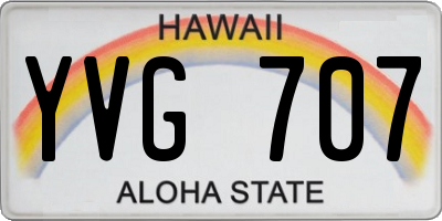 HI license plate YVG707