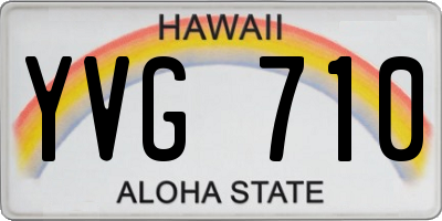 HI license plate YVG710