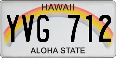 HI license plate YVG712