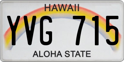 HI license plate YVG715