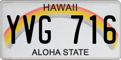 HI license plate YVG716
