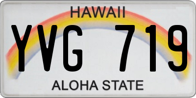 HI license plate YVG719