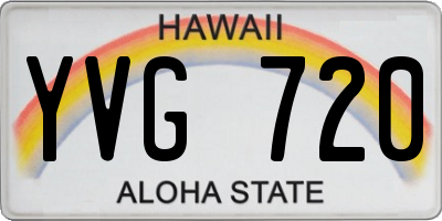 HI license plate YVG720