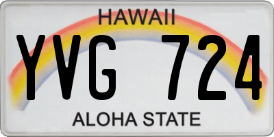 HI license plate YVG724
