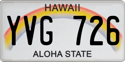 HI license plate YVG726
